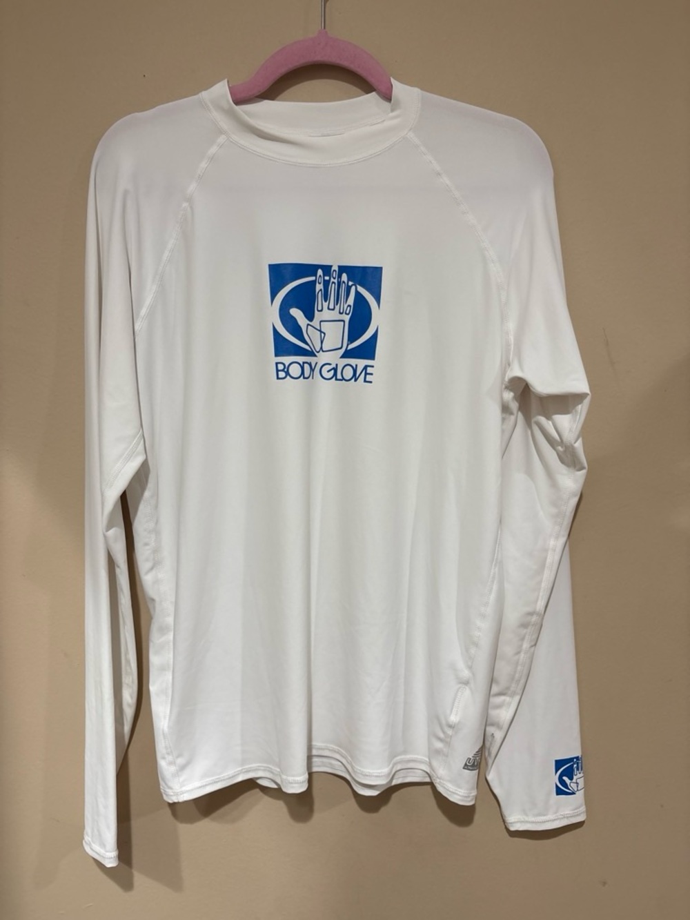 Body Glove White Long-Sleeve Performance Rash Guard with Blue Logo